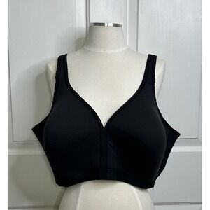 Cacique Bra 46DD Lightly Lined Full Coverage No-Wire Black Flaws / Stains*